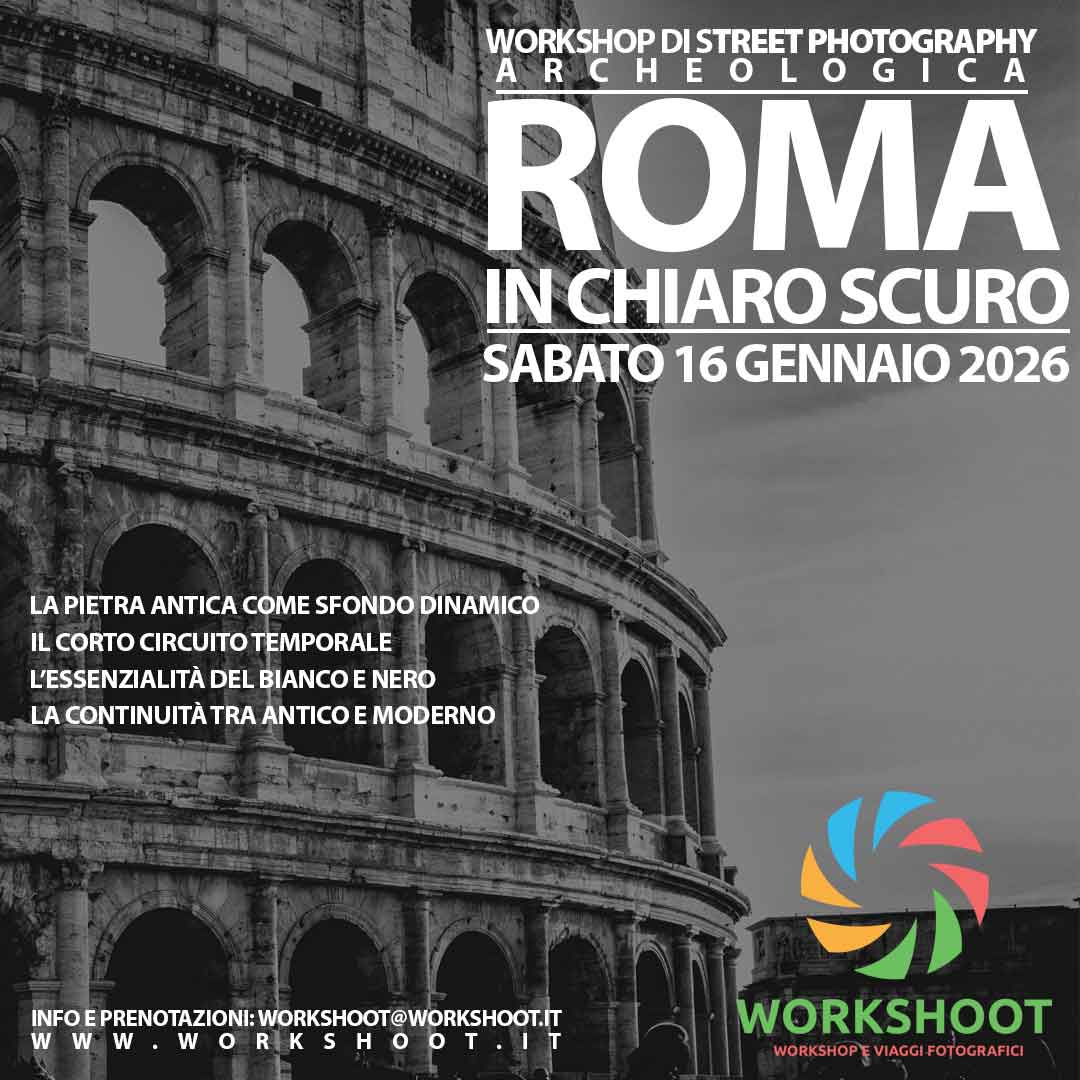 WORKSHOP DI FOTOGRAFIA ROMA IN CHIAROSCURO 16 GENNAIO 2027